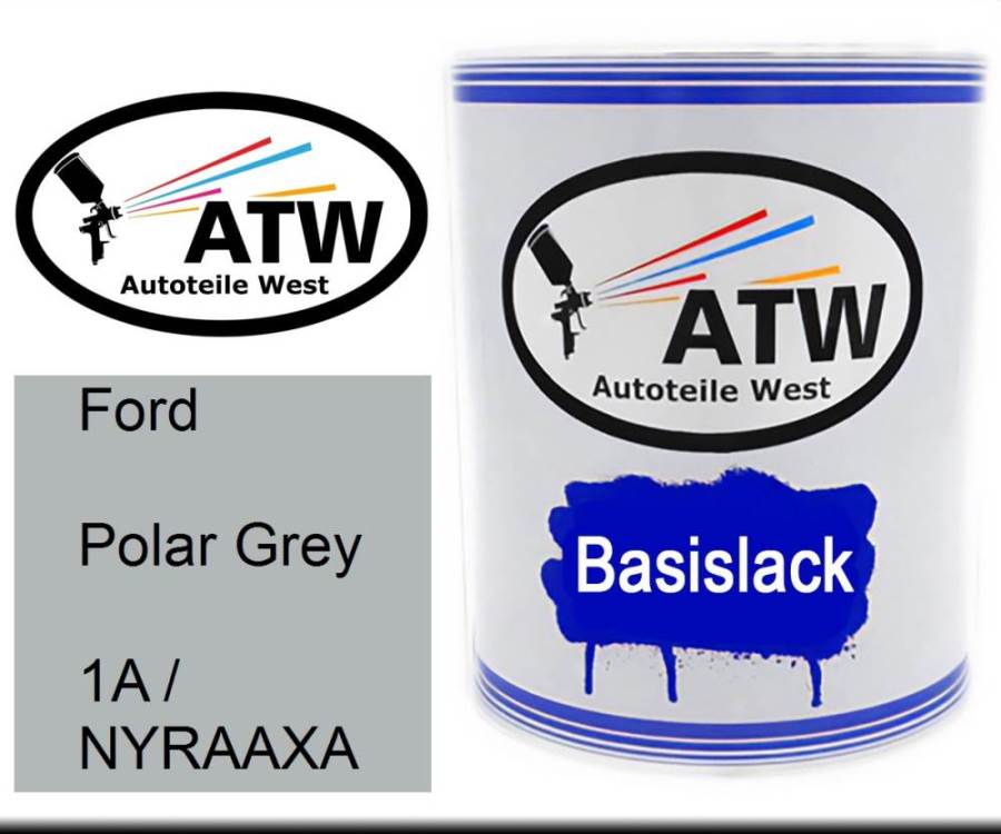 Ford, Polar Grey, 1A / NYRAAXA: 1L Lackdose, von ATW Autoteile West.